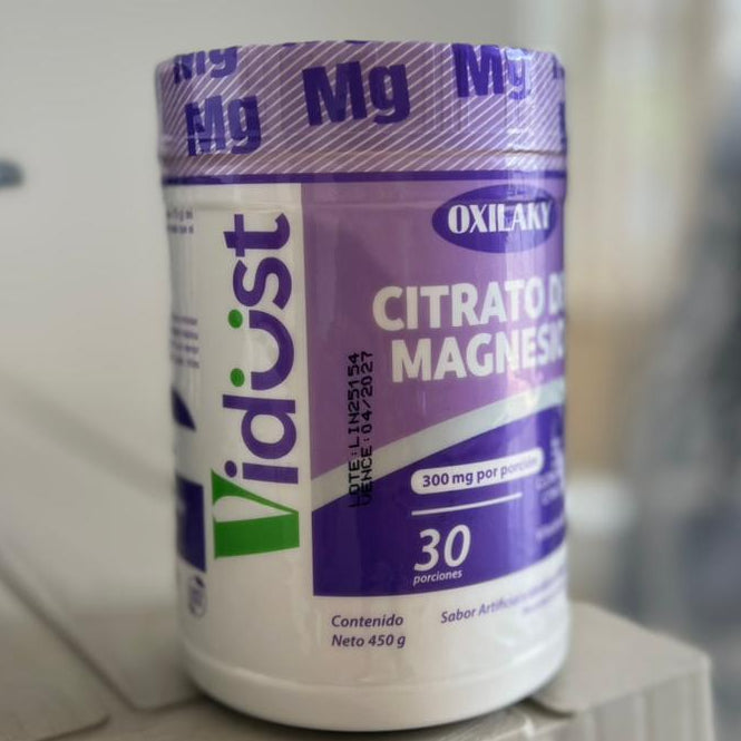 Suplemento Magnesio Vidust - Citrato + Vitaminas 300mg por servicio